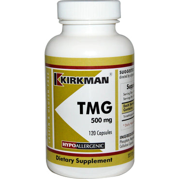 Kirkman Labs, TMG (Triméthylglycine), 500 mg, 120 gélules