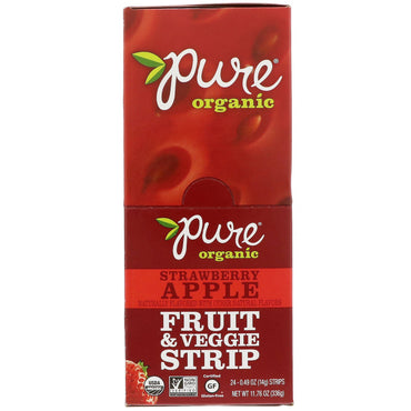 Pure Bar, , Fruit & Veggie Strip, Strawberry Apple, 24 Strips, 0.49 oz (14 g) Each