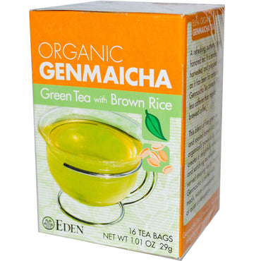 Eden Foods, Genmaicha, Tè verde con riso integrale, 16 bustine di tè 1,01 oz (29 g)