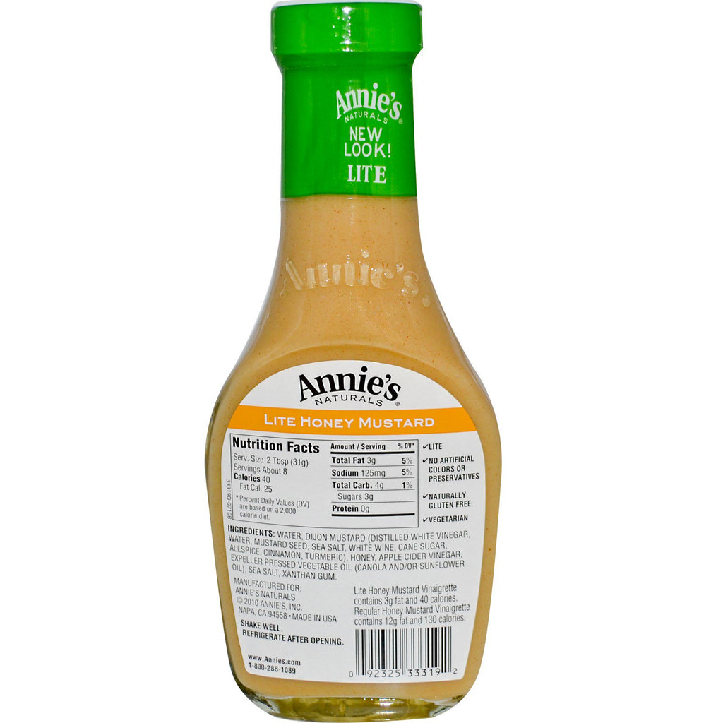 Annie's Naturals, Lite, Honey Mustard Vinaigrette, 8 fl oz (236 ml)