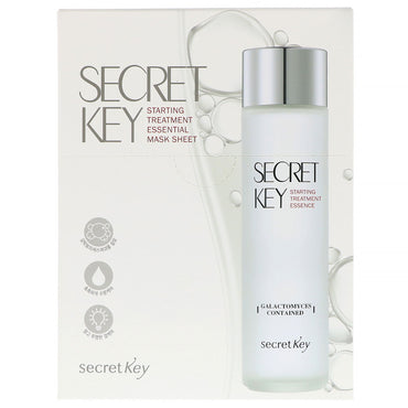 Secret Key, Hoja de mascarilla esencial para el tratamiento inicial, 10 mascarillas, 30 g (1,05 oz) cada una
