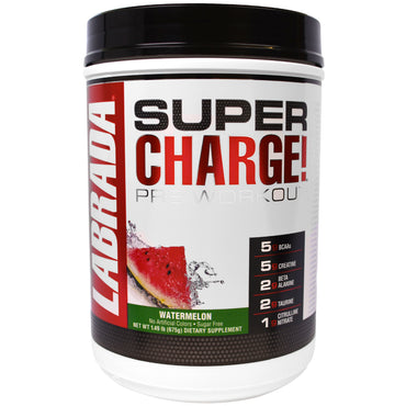 Labrada Nutrition, Super Charge! Pre-Workout, Watermelon, 1.49 lb (675 g)