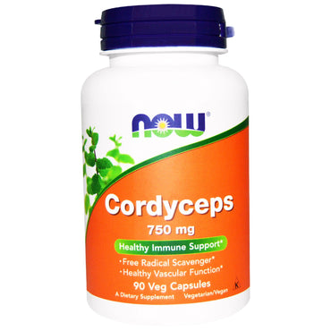 Now Foods, Cordyceps, 750 mg, 90 cápsulas vegetales