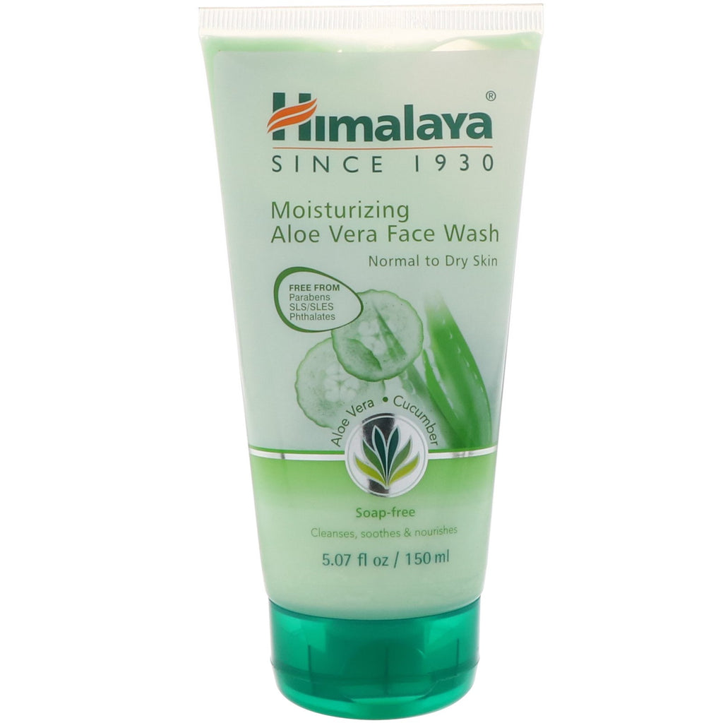 Himalaya, fugtgivende Aloe Vera ansigtsvask, normal til tør hud, 5,07 fl oz (150 ml)