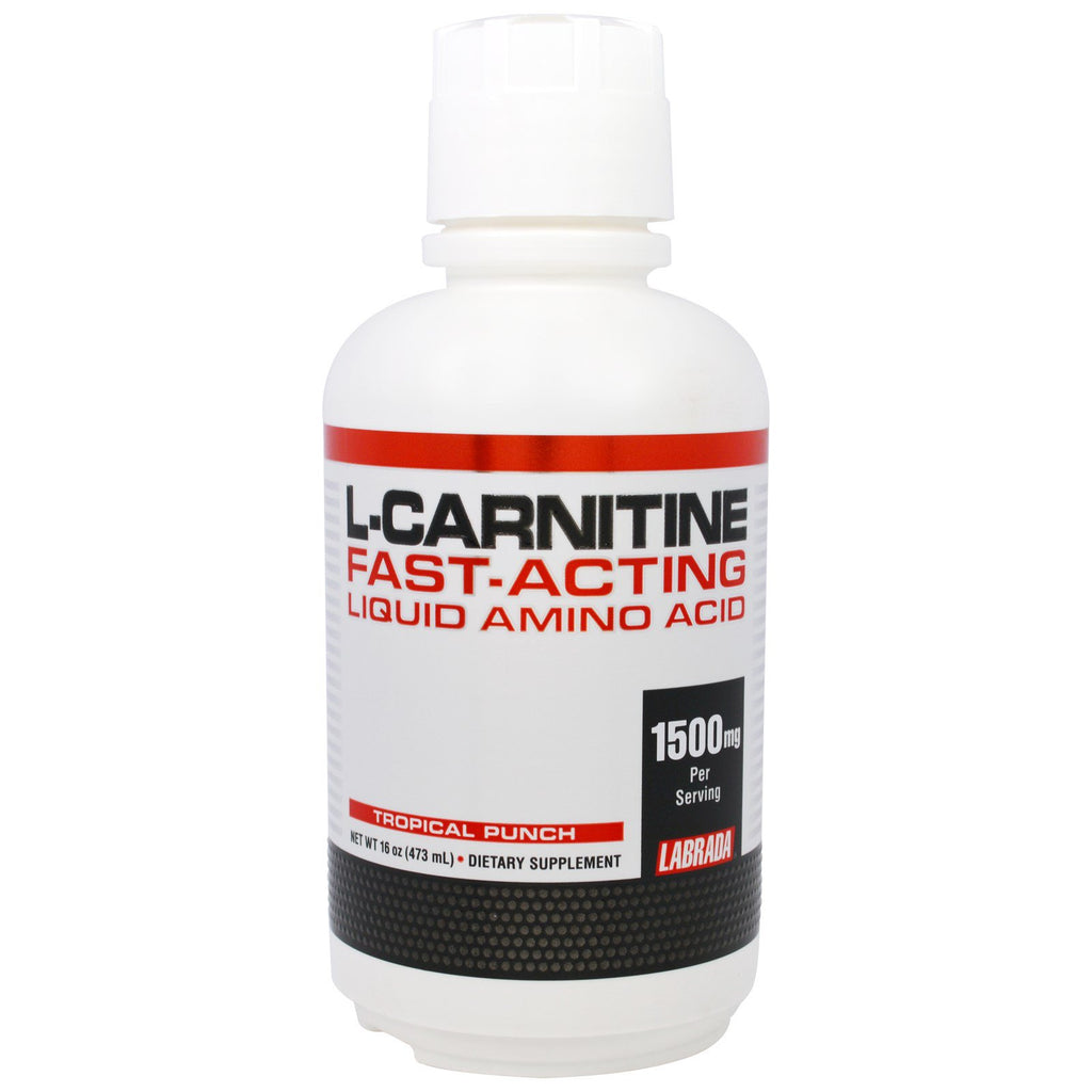 Labrada Nutrition, L-Carnitine hurtigvirkende flytende aminosyre, Tropical Punch, 16 oz (473 ml)