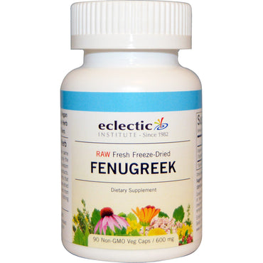 Eclectic Institute, fenogreco, 600 mg, 90 cápsulas vegetales sin OGM