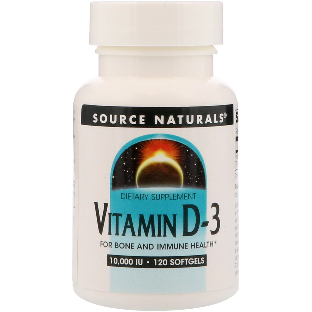 Source Naturals, vitamina D-3, 10 000 UI, 120 cápsulas blandas
