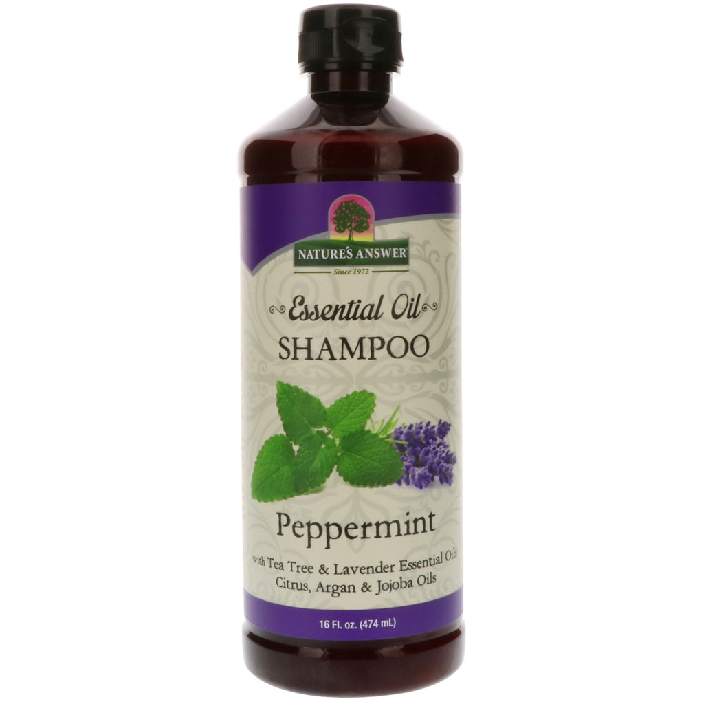 Nature's Answer, olio essenziale, shampoo, menta piperita, 16 fl oz (474 ​​ml)