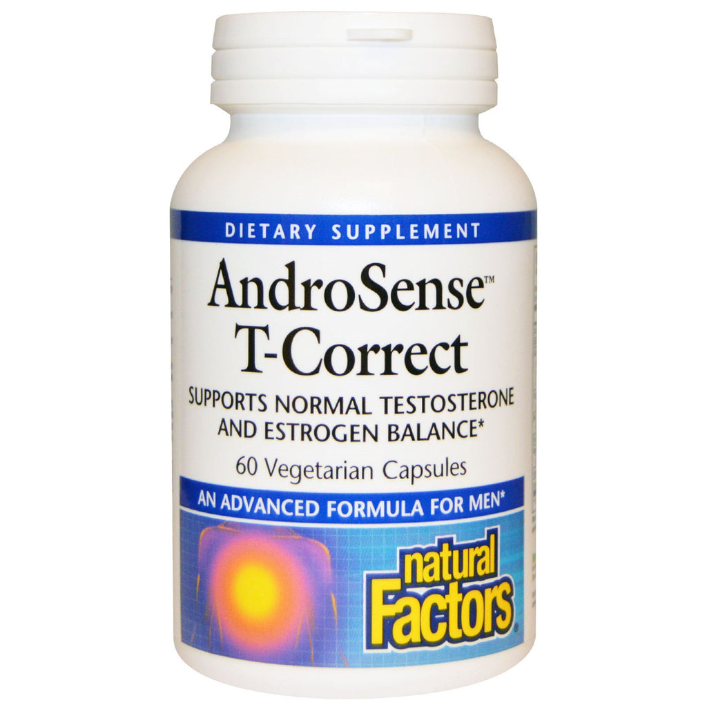 Natural Factors, AndroSense T-Correct, 60 cápsulas vegetales