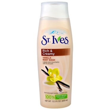 St. Ives, Rich & Creamy, gel de baño de vainilla, 13,5 fl oz (400 ml)