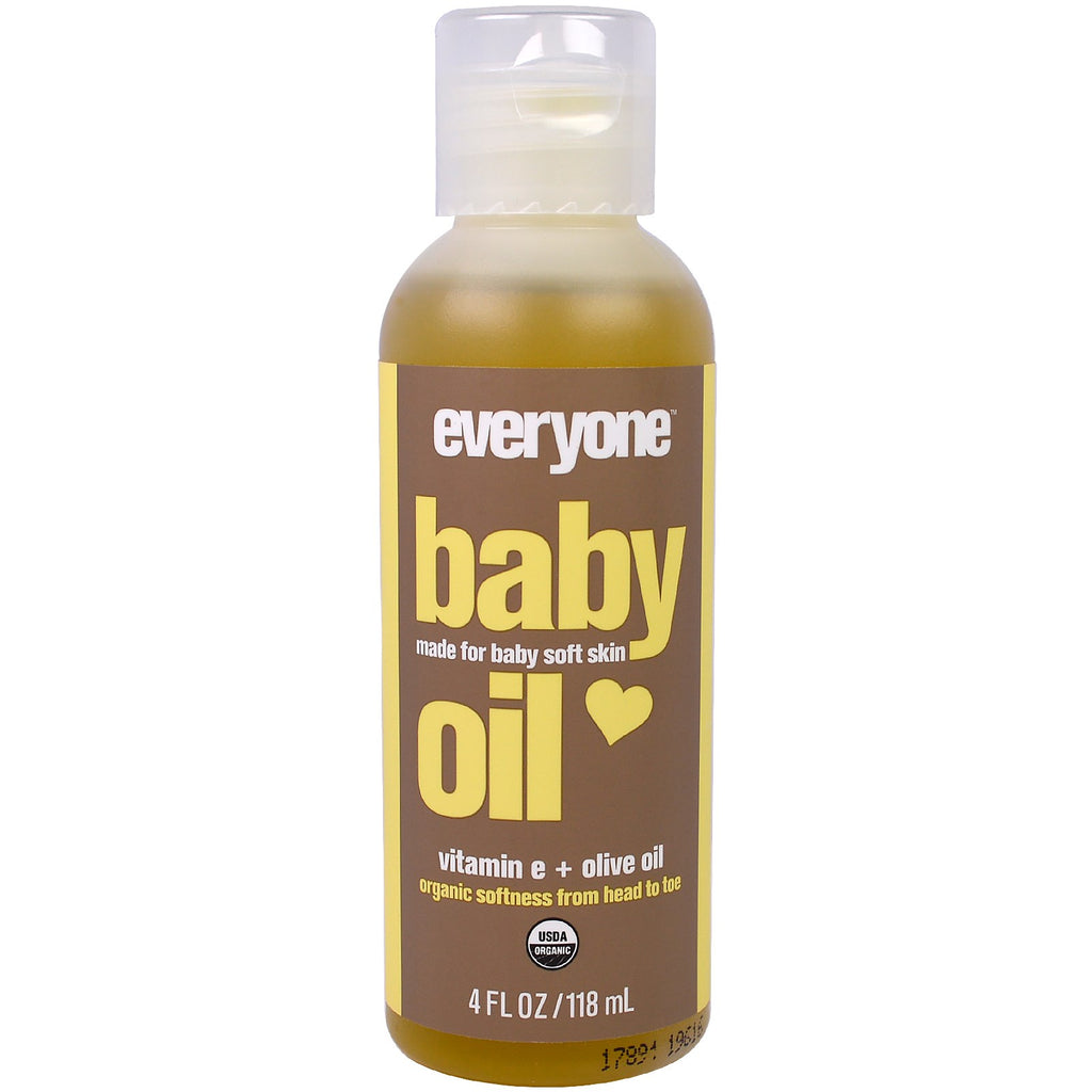 Tout le monde, Huile pour bébé, Vitamine E+ Huile d'olive, 4 fl oz (118 ml)