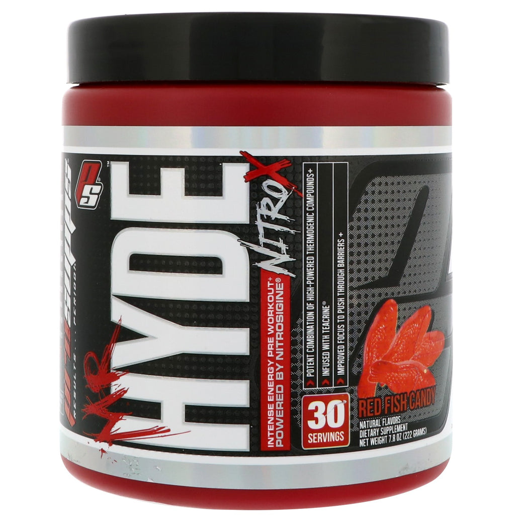 ProSupps, Mr. Hyde, Nitro X, Pre Workout, Candy Fish Red, 7.8 oz (222 גרם)
