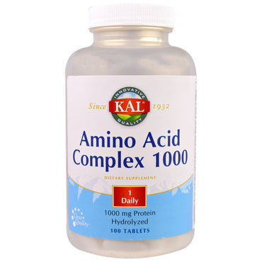 KAL, Complejo de aminoácidos 1000, 1000 mg, 100 tabletas