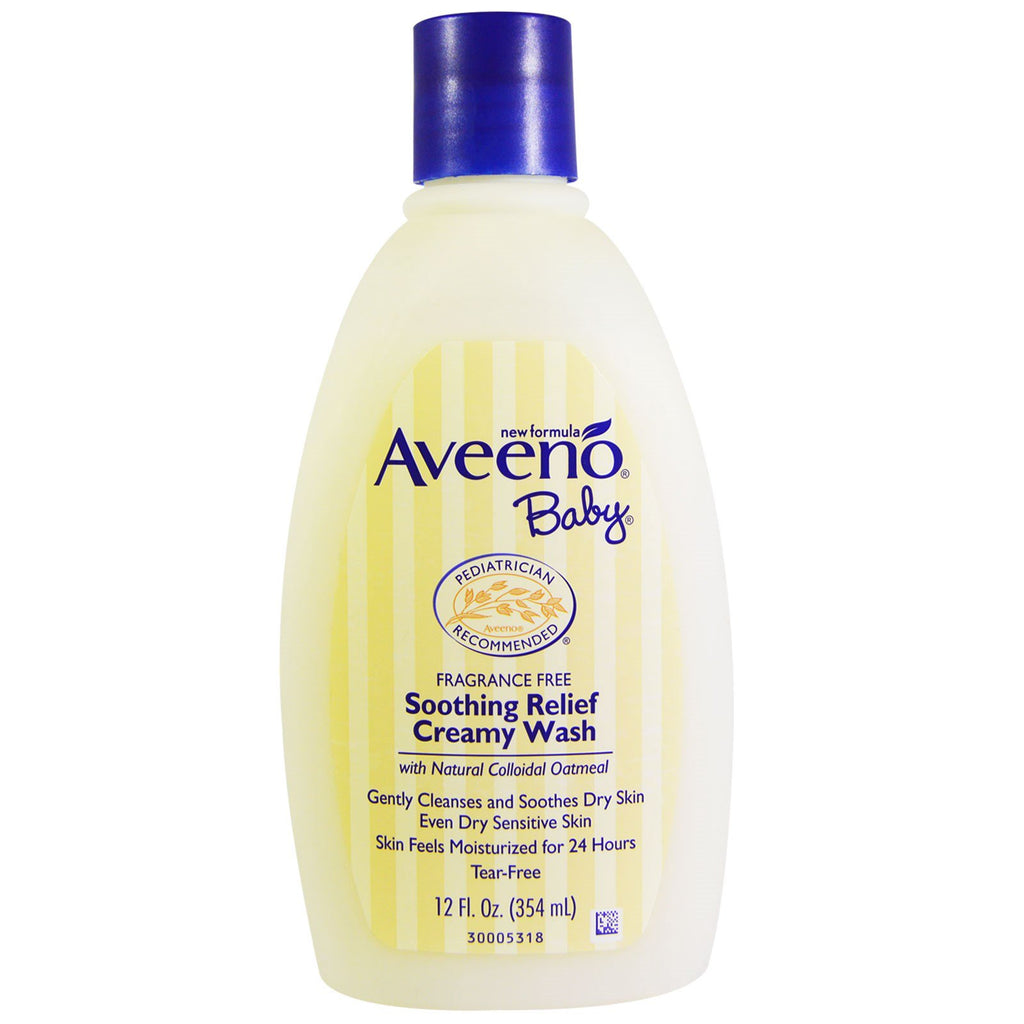 Aveeno Baby Soothing Relief Creamy Wash, parfümfrei, 12 fl oz (354 ml)