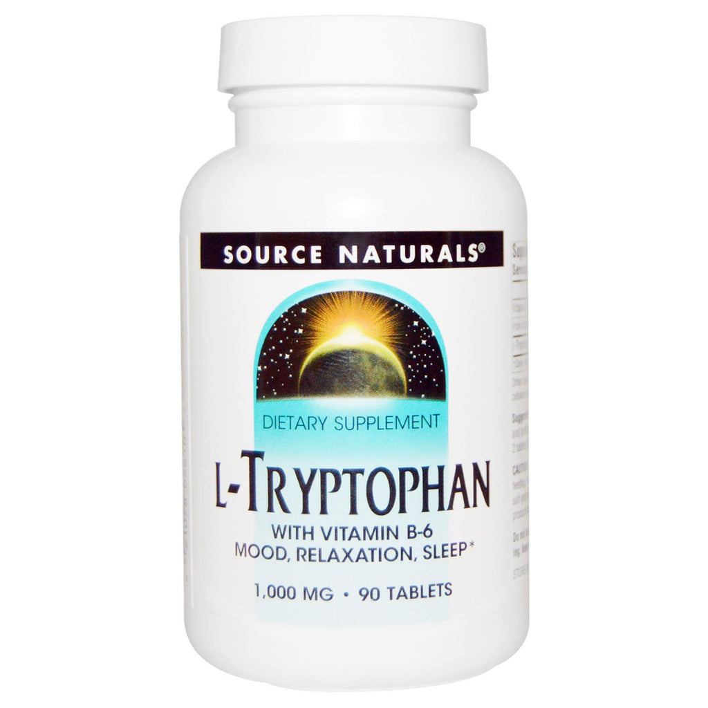 Source Naturals、L-トリプトファン、1,000 mg、90 錠