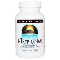 Source Naturals, L-Tryptophan, 1,000 mg, 90 Tablets