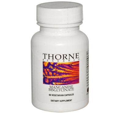 Thorne Research, Bisglycinate de manganèse, 60 capsules végétariennes