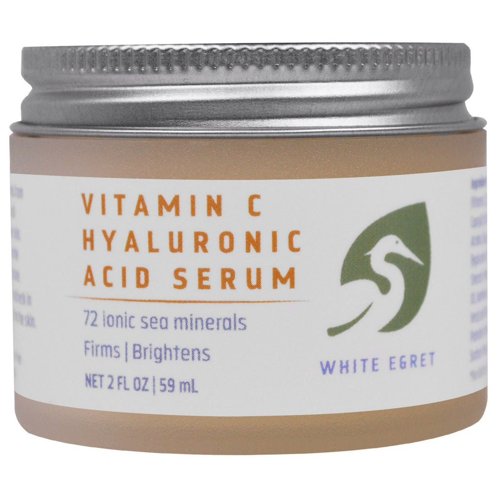White Egret Personal Care, Sérum à l'acide hyaluronique à la vitamine C, 2 fl oz (59 ml)