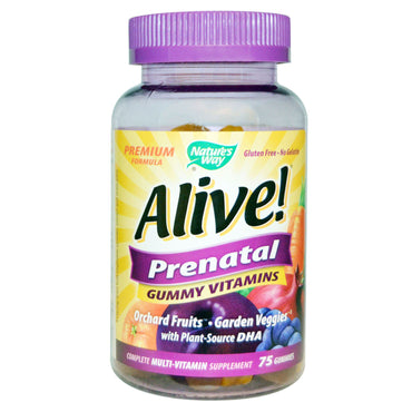 Nature's Way, Alive! Prenatal, Gummy Vitamins, 75 Gummies
