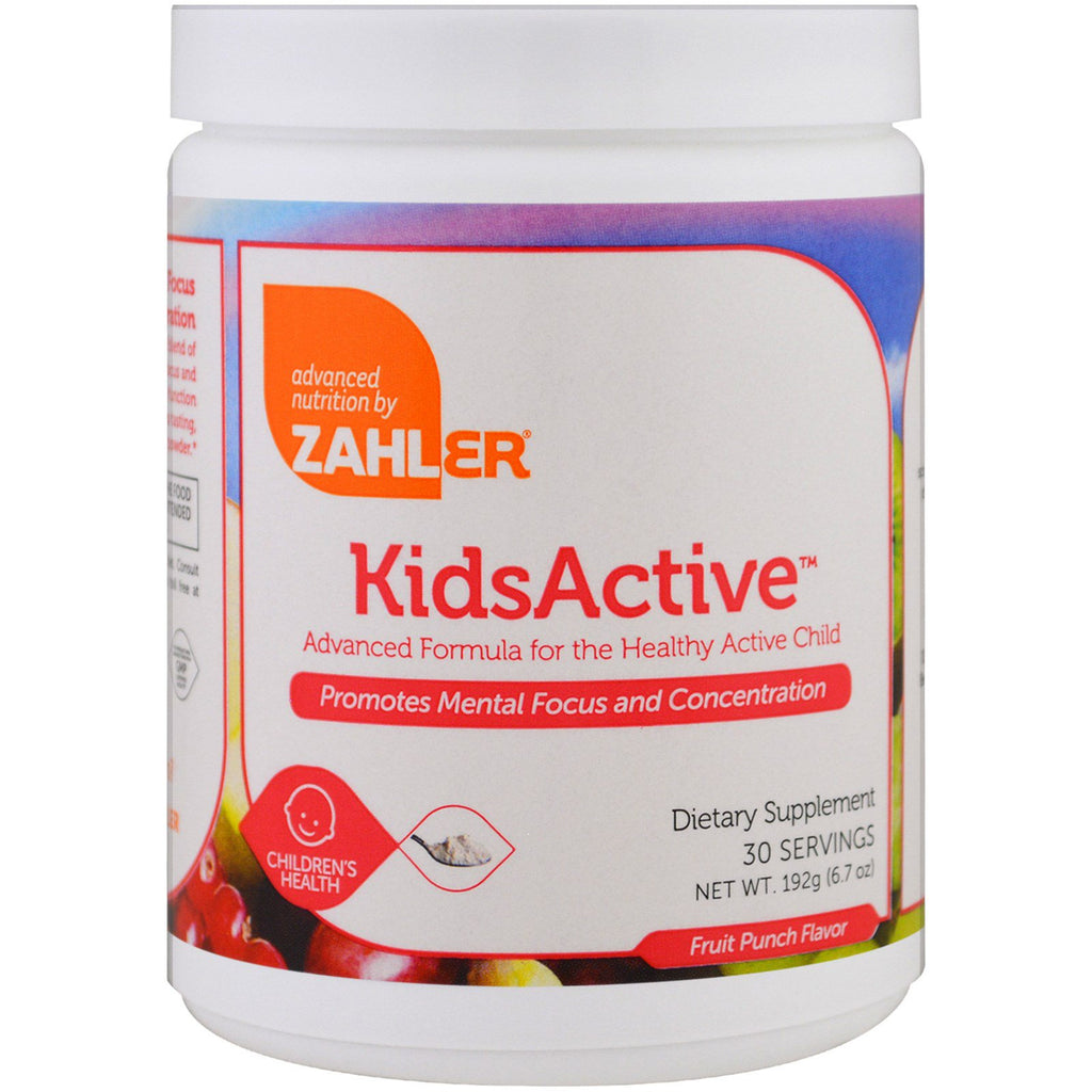 Zahler, Kids Active, Fórmula Avançada para Crianças Saudáveis ​​e Ativas, Ponche de Frutas, 192 g (6,7 oz)