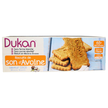 Régime Dukan, biscuits au son d'avoine, noix de coco, 6 sachets, 3 biscuits (37 g) chacun