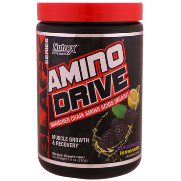 Nutrex Research, Amino Drive, limonada de mora, 210 g (7,4 oz)