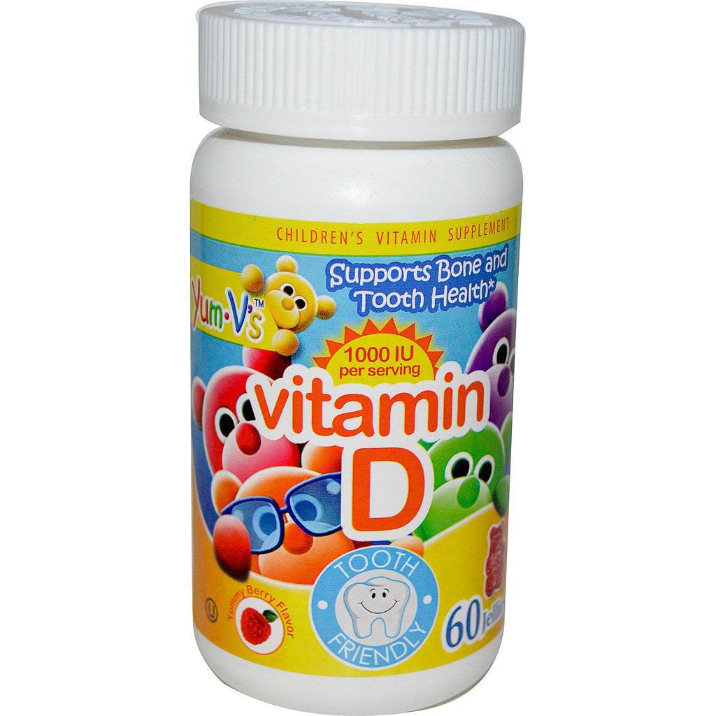 Yum-V's, vitamine D, saveur délicieuse de baies, 1000 UI, 60 gelées