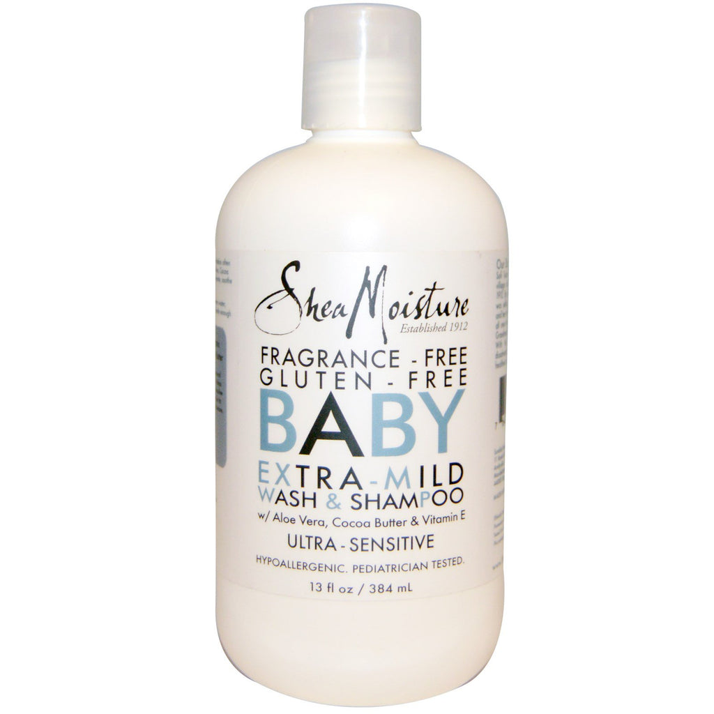 Shea Moisture, Baby Extra-Mild Wash & Shampoo, parfümfrei, 13 fl oz (384 ml)