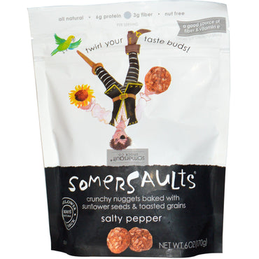 Somersaults, Sunflower Seed Snack, Salty Pepper, 6 oz (170 g)