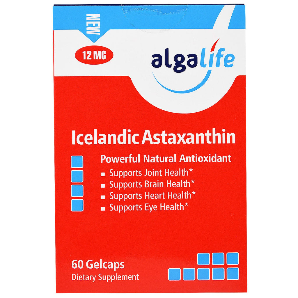 Algalife, Astaxanthin איסלנדי, 12 מ"ג, 60 ג'לקפסים