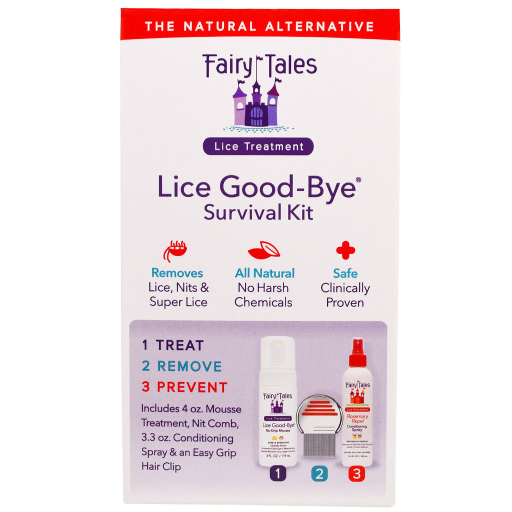 Fairy Tales, Lice Good-Bye Survival Kit, 3 Piece Kit