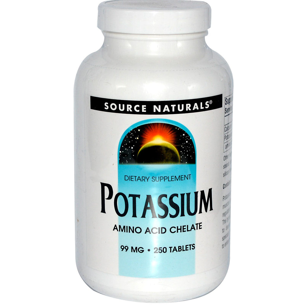 Source Naturals, Potassium, 99 mg, 250 comprimés