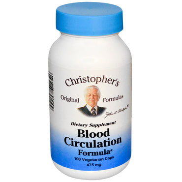 Christopher's Original Formulas, Blood Circulation Formula, 475 mg, 100 Veggie Caps