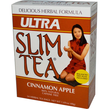 Hobe Labs, Ultra Slim Tea, Cinnamon Apple, Caffeine Free, 24 Herbal Tea Bags, 1.69 oz (48 g)
