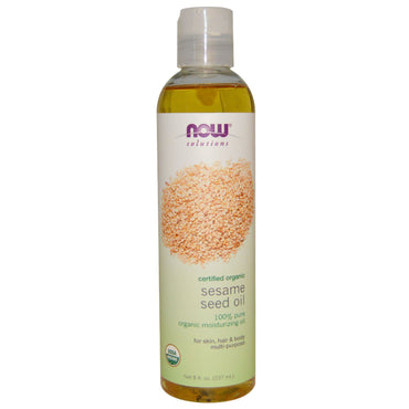 Now Foods, Solutions, Sesame Seed Oil, Certified , 8 fl oz (237 ml)