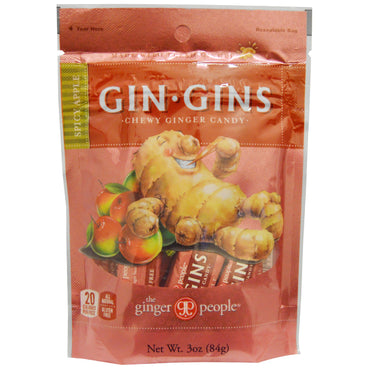 The Ginger People, GinÂ·Gins, Chewy Ginger Candy, Spicy Apple, 3 oz (84 g)