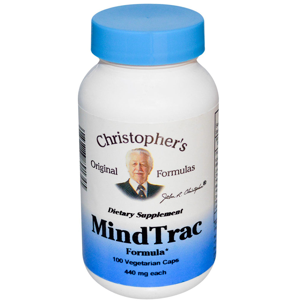 Christophers originale formler, MindTrac-formel, 440 mg, 100 grøntsagskapsler