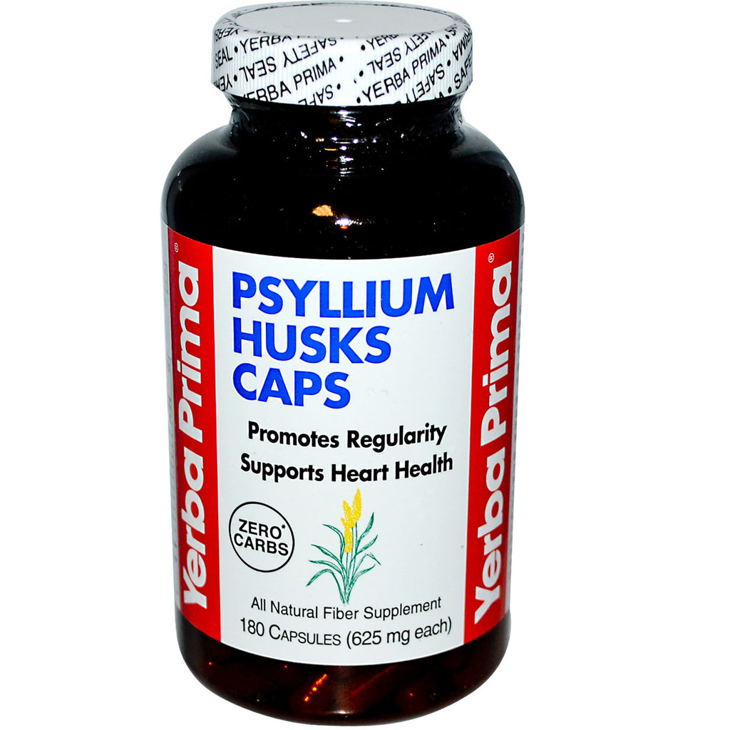 Yerba Prima, Cápsulas de cáscara de psyllium, 625 mg, 180 cápsulas