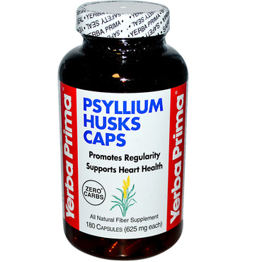 Yerba Prima, Cápsulas de cáscara de psyllium, 625 mg, 180 cápsulas