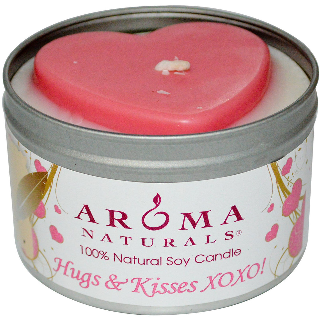 ארומה נטורלס, נר סויה 100% טבעי, חיבוקים ונשיקות XOXO!, 6.5 אונקיות