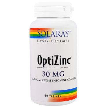 Solaray, OptiZinc, 30 mg, 60 cápsulas vegetales