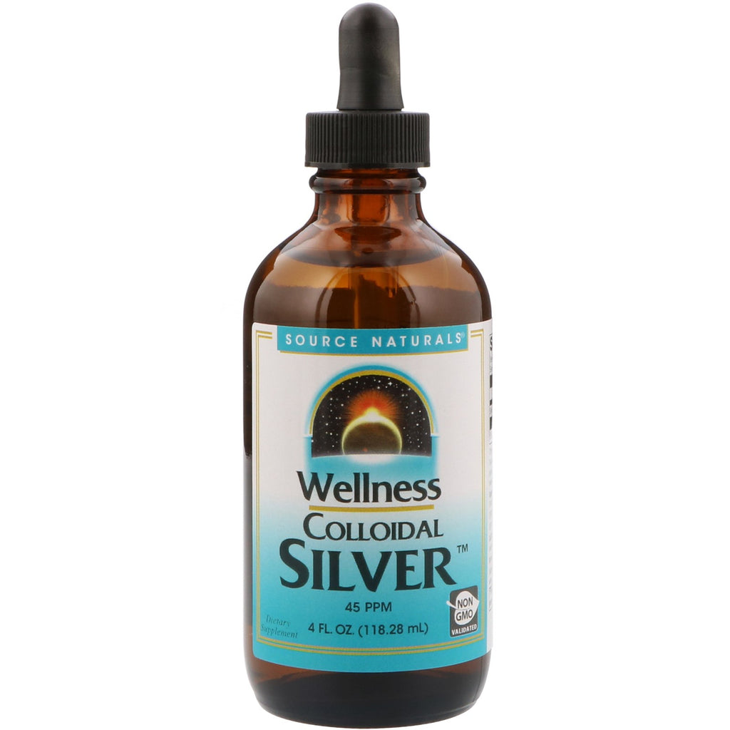 Source Naturals, Wellness Argint coloidal, 45 PPM, 4 fl oz (118,28 ml)