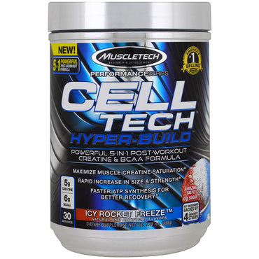Muscletech, Performance Series, Cell Tech Hyper-Build, Icy Rocket Freeze, 1.08 פאונד (488 גרם)