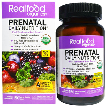 Country Life, Realfood s, Prenatal, Daily Nutrition, 150 Tablets
