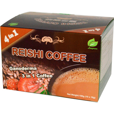 Longreen Corporation, 4 in 1 Reishi Coffee, 10 Sachets, (18 g) Each