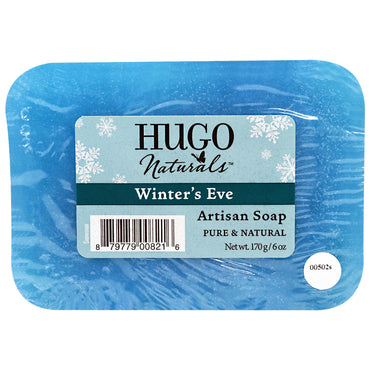 Hugo Naturals, Barra de jabón artesanal, Muñeco de nieve Nochebuena, 6 oz (170 g)