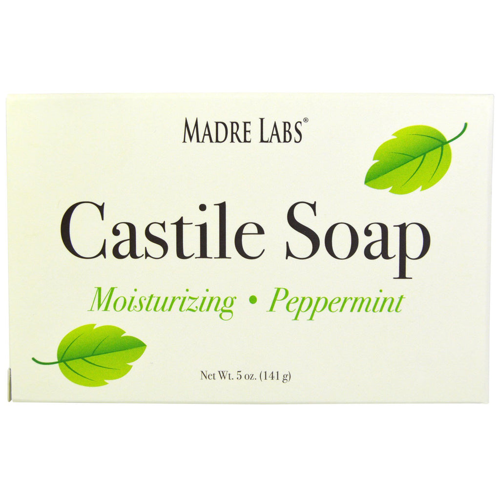 Madre Labs, Castile Peppermint, Bar Soap, Vegan, 5 oz (141 g)
