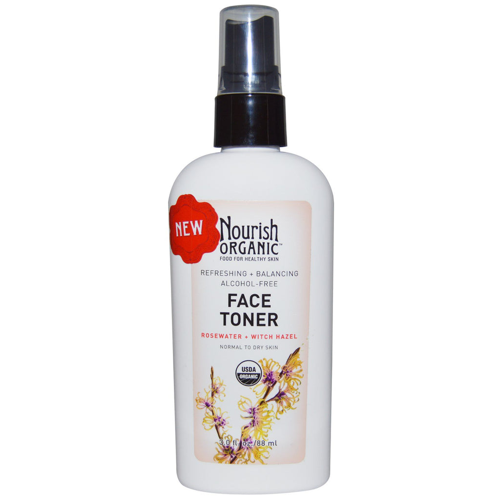 Nourish , Refreshing & Balancing Face Toner Rosewater + Witch Hazel, 3.0 fl oz (88 ml)