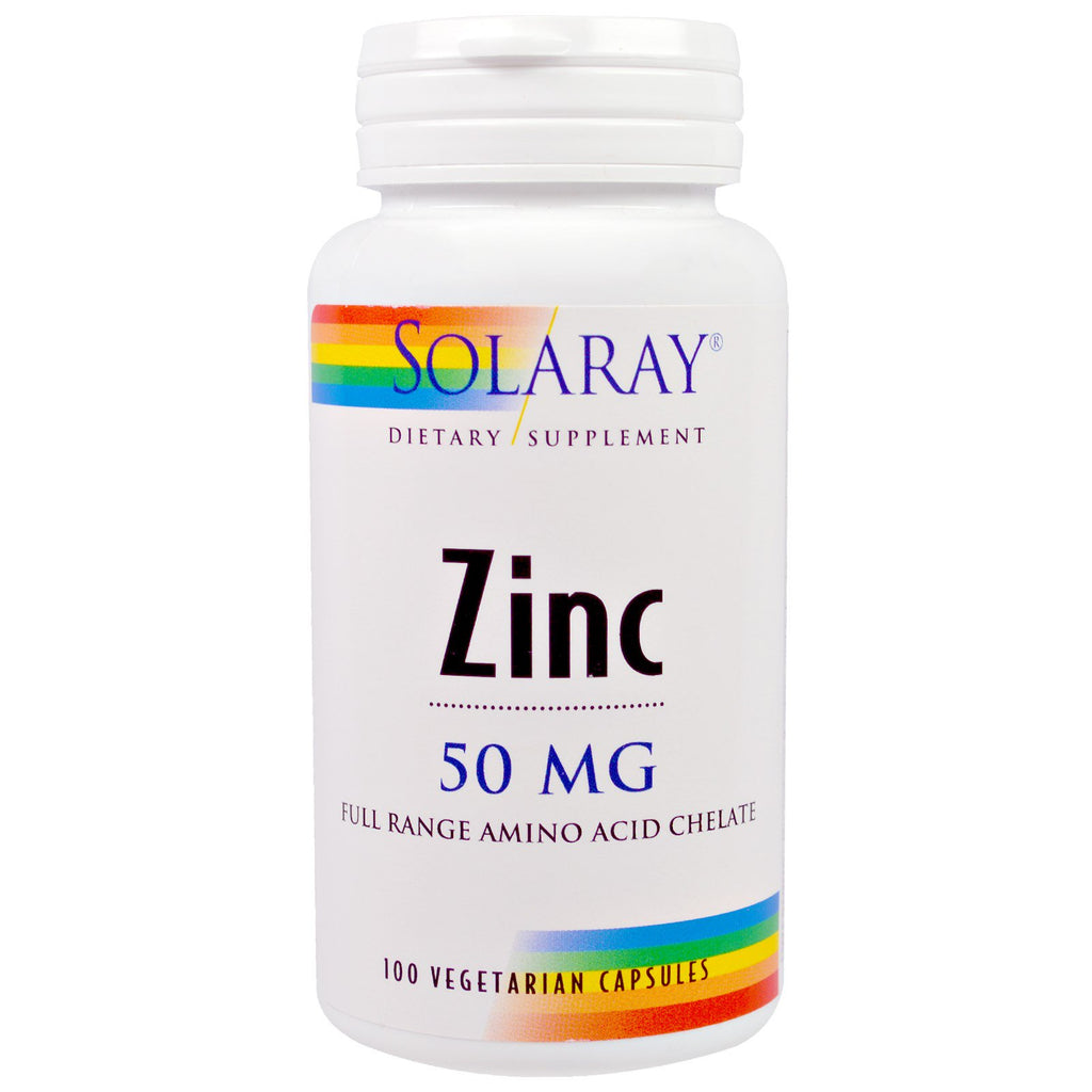 Solaray, Zinc, 50 mg, 100 Veggie Caps