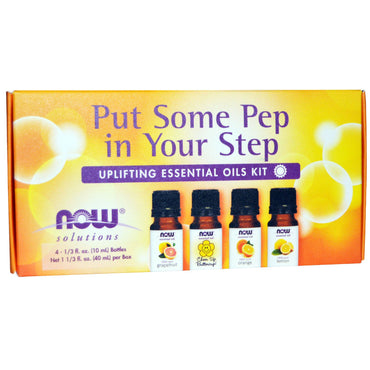 Now Foods, Essential Oils Kit, Put Some Pep in Your Step, Uplifting , 4 Bottles, 1/3 fl oz (10 ml)